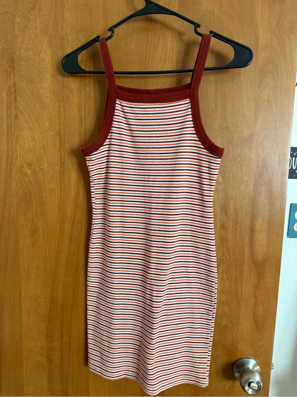 Forever 21 Rust and Cream Striped Tank Dress